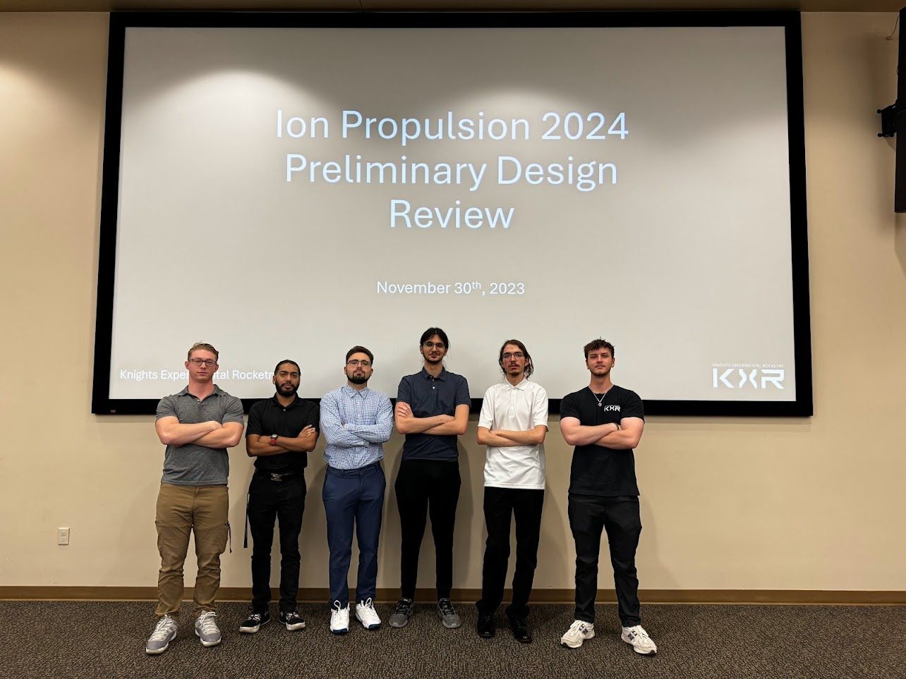 Our subteam at the Ion Propulsion PDR, Nov 30, 2023