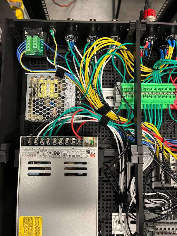 DAQ and power wiring for the test cell