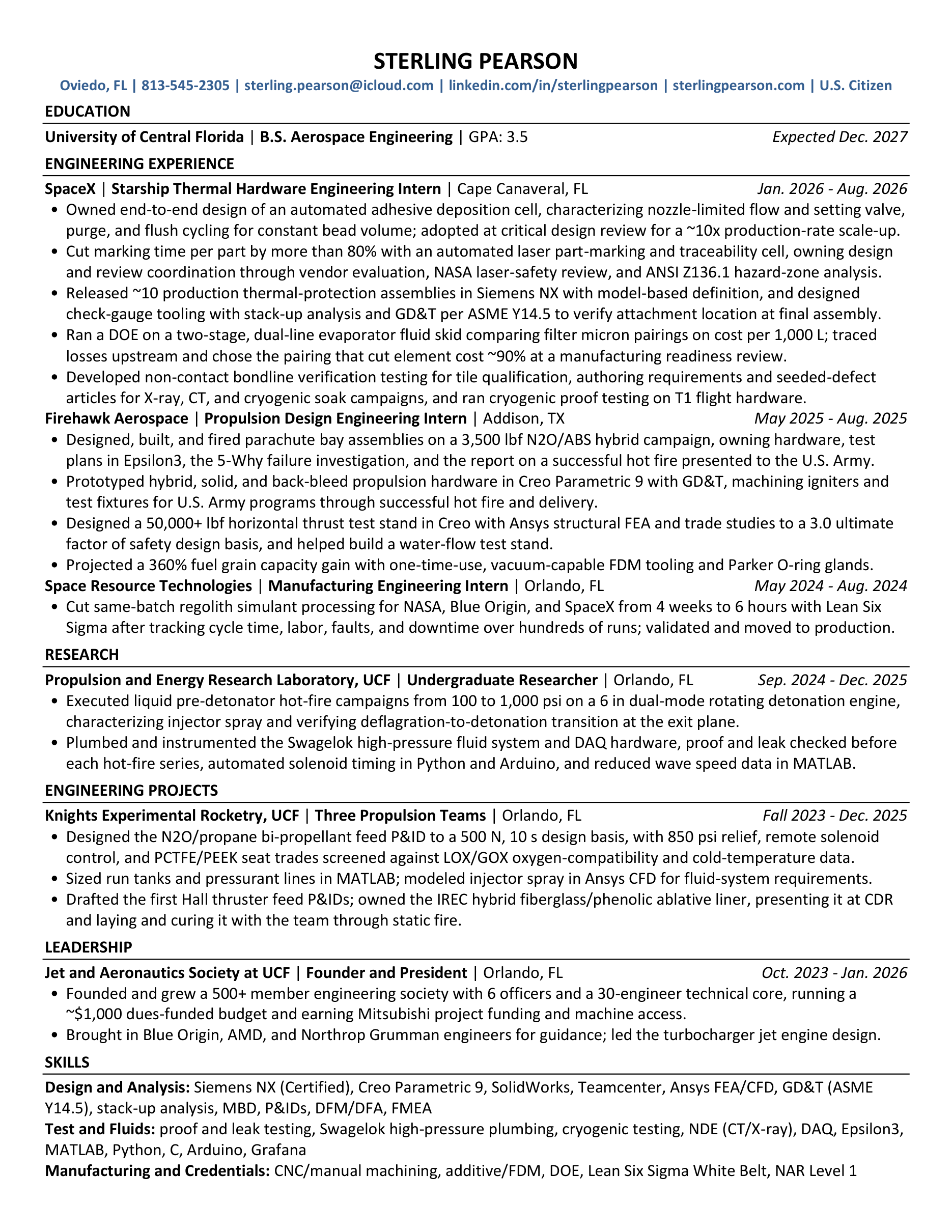 Sterling Pearson resume